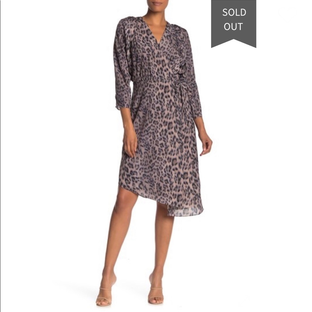Joie Acantha Leopard Print Asymmetrical Wrap Dress